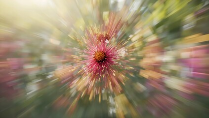 Close-up of flowers with zoom blur creating a soft, dynamic background for editorial design