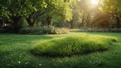 Image of a grassy park area, suitable for editorial background use