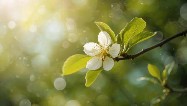 Jujube blossom on tree, highlighting natural pollination during spring