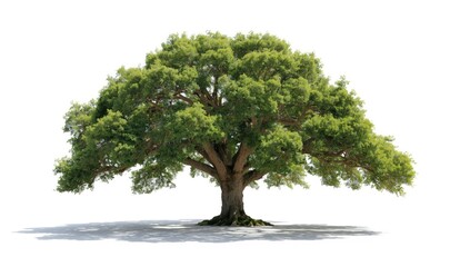 Single trees on white backdrop, ideal for graphic or branding use