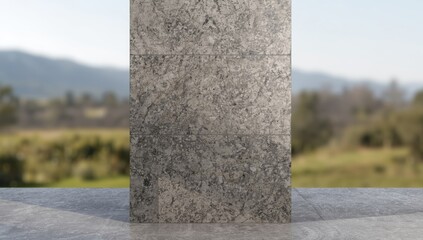 Stone wall made of granite blocks with textured surface, used as a backdrop for text and visuals, World Environment Day