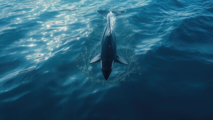 Orcinus orca breaching water during marine activity, highlighting marine life, World Oceans Day