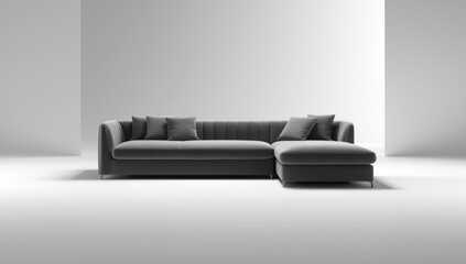 Gray L-Shape sofa with adjustable features for multifunctional living space use, ideal for small apartment interiors