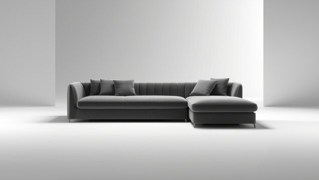 Gray L-Shape sofa with adjustable features for multifunctional living space use, ideal for small apartment interiors