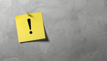 Concrete wall surface with a pinned sticky note serving as a layout background for design projects