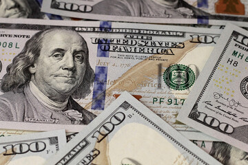 Luxury money background with US dollar banknotes