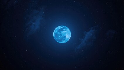 Fototapeta premium Full moon alongside blue moon, rare lunar event highlighting celestial phenomena