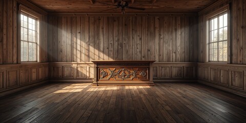 Vintage wood panel background from an old warehouse, suitable for text overlays and layout design, natural daylight