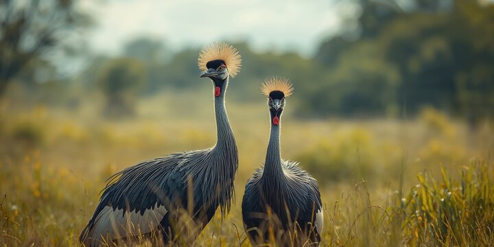 American Rhea and Darwins Rhea, native to South America, in a conservation-focused environment, World Wildlife Day