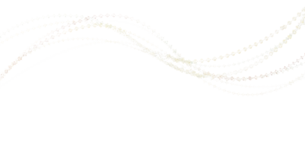 White wavy lines made of small dots isolated on transparent background with black color