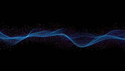 Futuristic digital network with connecting nodes and lines, suitable for tech interface design
