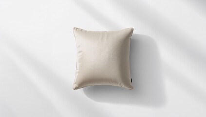 Decorative square pillow for sofa use, highlighting fabric and craftsmanship, plain white background, ideal for home decor visuals