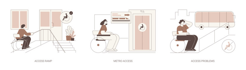 Inclusive city environment isolated cartoon vector illustrations se