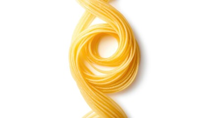 Isolated pasta with detailed surface texture on a white background, ideal for food pattern or graphic layout