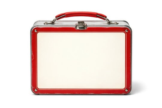 Classic iron lunch box offering copy space for personalized text
