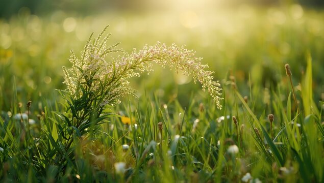 A common Digitaria sanguinalis plant in its natural environment, highlighting invasive plant proliferation