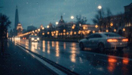 Nighttime cityscape with light trails and motion blur suitable for editorial header backgrounds