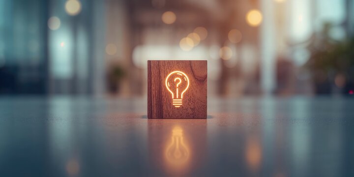 Puzzle piece with glowing lightbulb and question mark, symbolizing ideas and problem solving, World Creativity and Innovation Day - Powered by Adobe