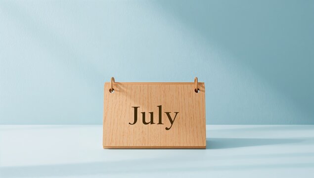 July 24 wooden calendar on a blue background serving as a summer planning tool - Powered by Adobe
