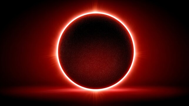 A red glowing orb with a black center. The red color is intense and the black center is mysterious - Powered by Adobe