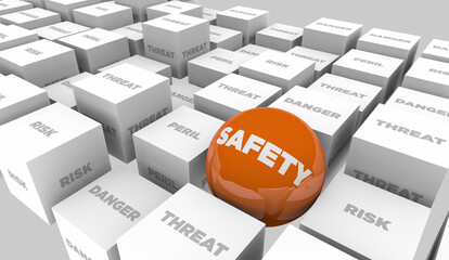 Safety Prevent Threat Danger Risk Peril Safe Check Review 3d Illustration