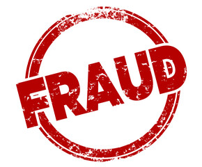 Fraud Round Red Stamp Scam Crime Hoax Lie Deception Illustration