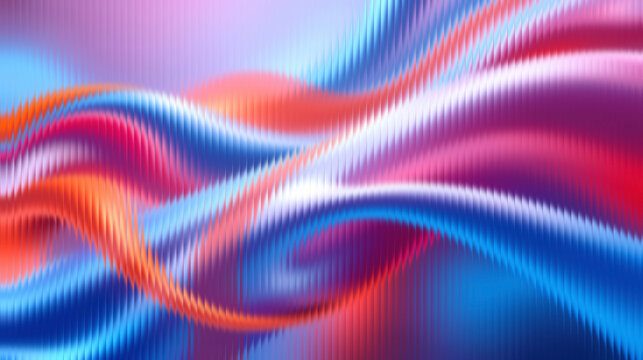 Vibrant wavy lines in blue, red, and purple hues create dynamic abstract background - Powered by Adobe