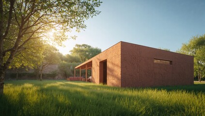 Natural clay and straw components in environmentally conscious architecture, highlighting renewable resource use
