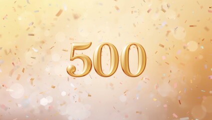 Festive background social media graphic marking 500 online community fans, suitable for blog or social network celebration cards