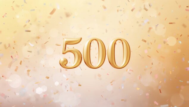 Festive background social media graphic marking 500 online community fans, suitable for blog or social network celebration cards - Powered by Adobe