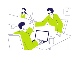 Cubicle office abstract concept vector illustration.