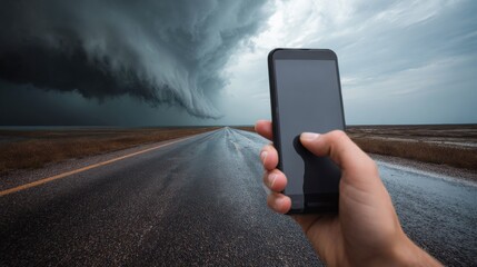 monitoring weather radar on smartphones to track approaching storm system updates