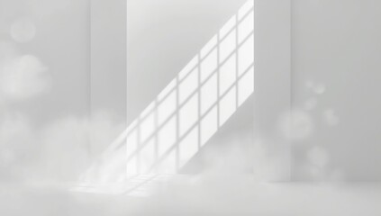 Fototapeta premium Sunlight passing through a structured grid, suitable for UI backdrop or editorial header design