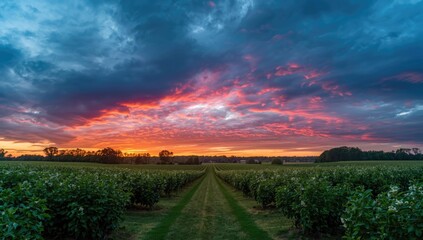 Sky and cloud scene with lush greenery, ideal for layout design or UI backdrop