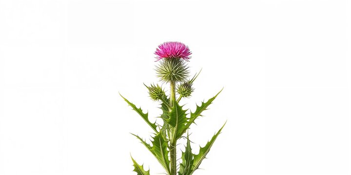 Flowering milk thistle used as an herbal remedy backdrop, emphasizing plant health