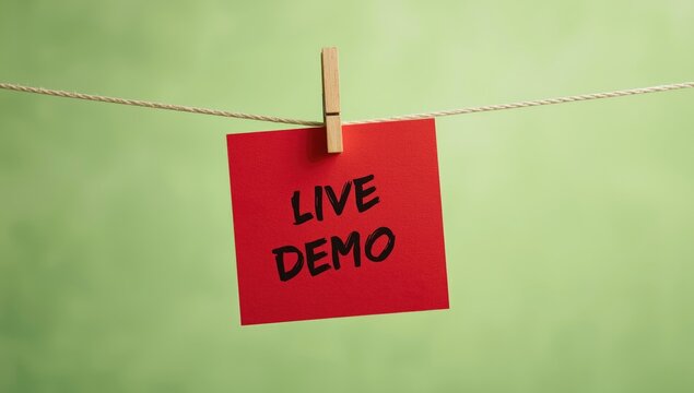 Demonstration of paper attachment using clothespin on a red square sheet, emphasizing manual handling