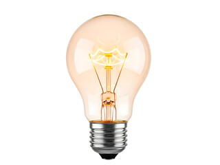Glowing Light Bulb Isolated White.