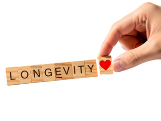 Hand placing heart on longevity tiles.