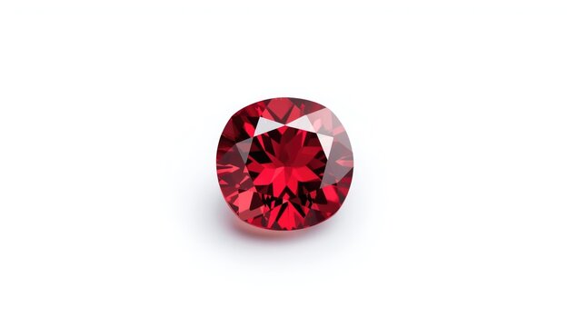 Detailed view of a garnet minerals facets on a white background, gemstone craftsmanship, National Mineral Day