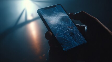 monitoring weather radar on smartphones to track approaching storm system updates