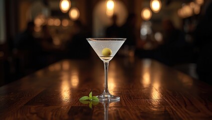 Cocktails featuring dry vodka martini and gin tonic displayed at a bar, highlighting mixology techniques and presentation