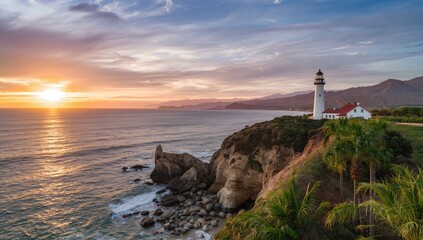 Sunset over a beach with water and rocks, highlighting natural coastal environment and travel scenery, World Oceans Day