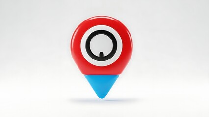 Red and Blue 3D Map Pin Location Pointer Icon on a Clean White Background