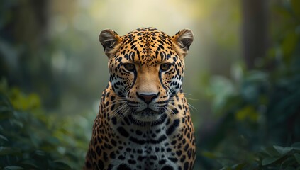 Close-up of a jaguar resting on a tree branch highlighting camouflage and habitat, Earth Day