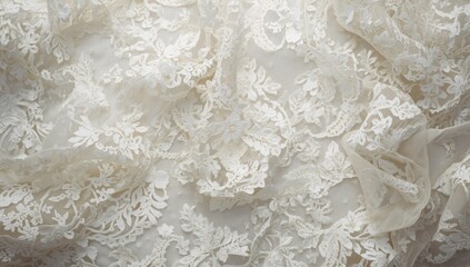 Obraz premium White cotton lace texture used as background for fashion or craft projects
