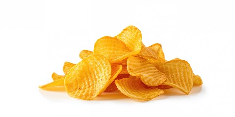 Potato chips on a white background, snack packaging design