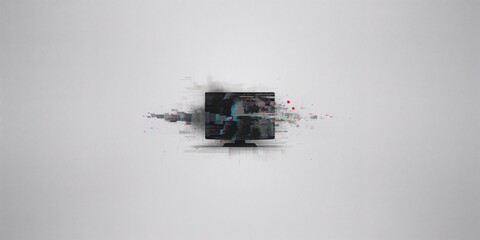 Abstract digital design featuring pixel noise and glitch effects, suitable for background use, Earth Day