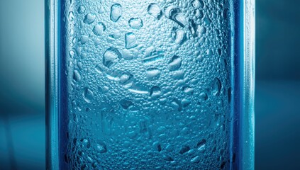 High-resolution blue textured glass with beveled edges used for decorative or design purposes