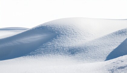 large snowdrift with soft texture isolated on transparent cutout background