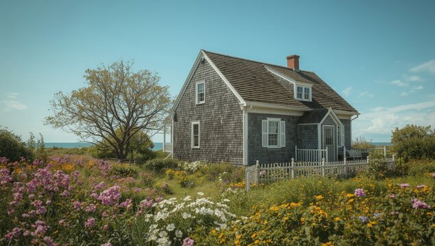 Shingled residential building on Cape Cod, suitable for historical architecture layout